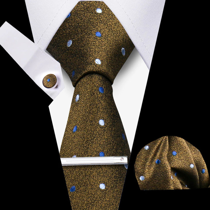Tie For Men Business Luxury Fashion Necktie Navy Blue 4pcs Set Tie Clip Cufflinks Pocket Square Wedding Suit Accessories Gravata