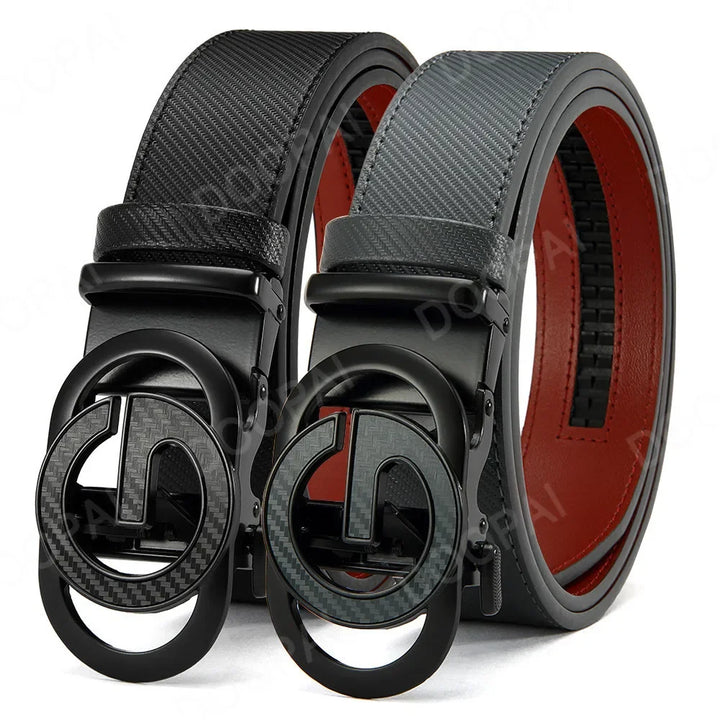 Men's Leather Belts Casual Automatic Buckle Belt Famous Designer Brand Luxury Leather Metal Buckle Cowskin Belts for Jeans Men
