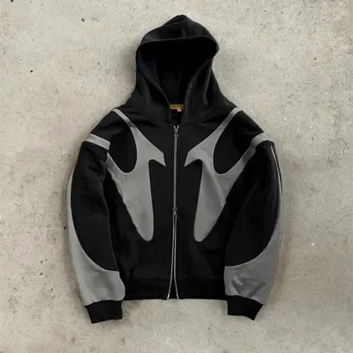 Y2K Devil Letter Zip Hoodie
