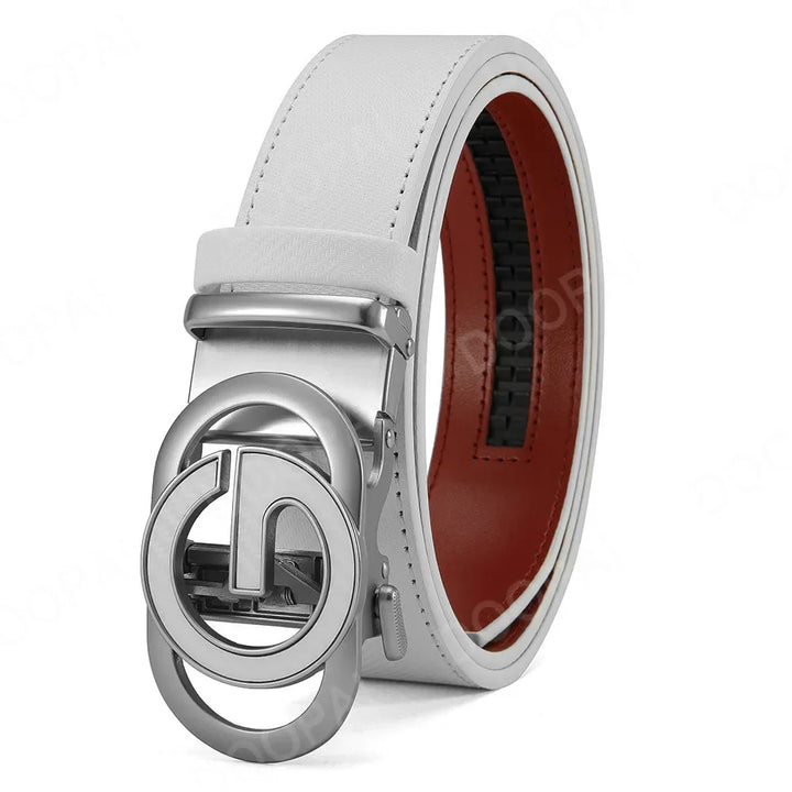 Men's Leather Belts Casual Automatic Buckle Belt Famous Designer Brand Luxury Leather Metal Buckle Cowskin Belts for Jeans Men