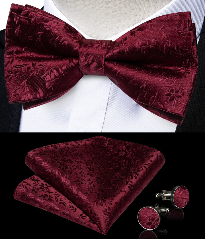Men’s Pre-tied Bow Tie Set – Wedding & Groom Accessories