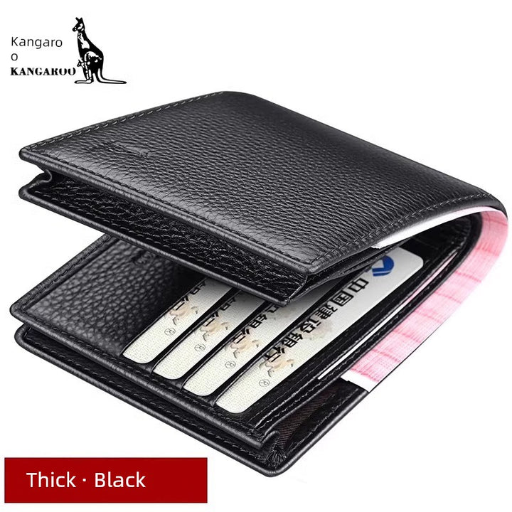 Kangaroo Men First Layer Cowhide One-Piece Father Wallet
