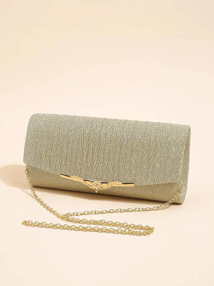 Sparkly Envelope Clutch – Wedding & Party Purse with Detachable Chain