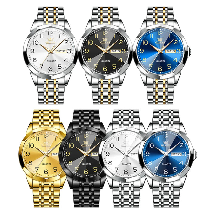 OLEVS™ – Luminous Waterproof Quartz Watch for Men