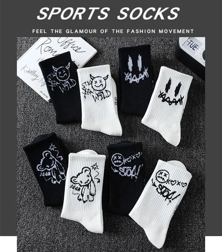 10 Pairs Men’s Sports Socks – Breathable, Casual, Ghost Face Style.