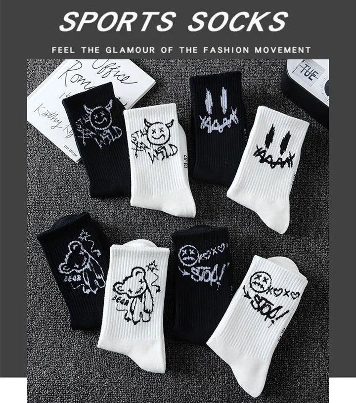 10 Pairs Men’s Sports Socks – Breathable, Casual, Ghost Face Style.