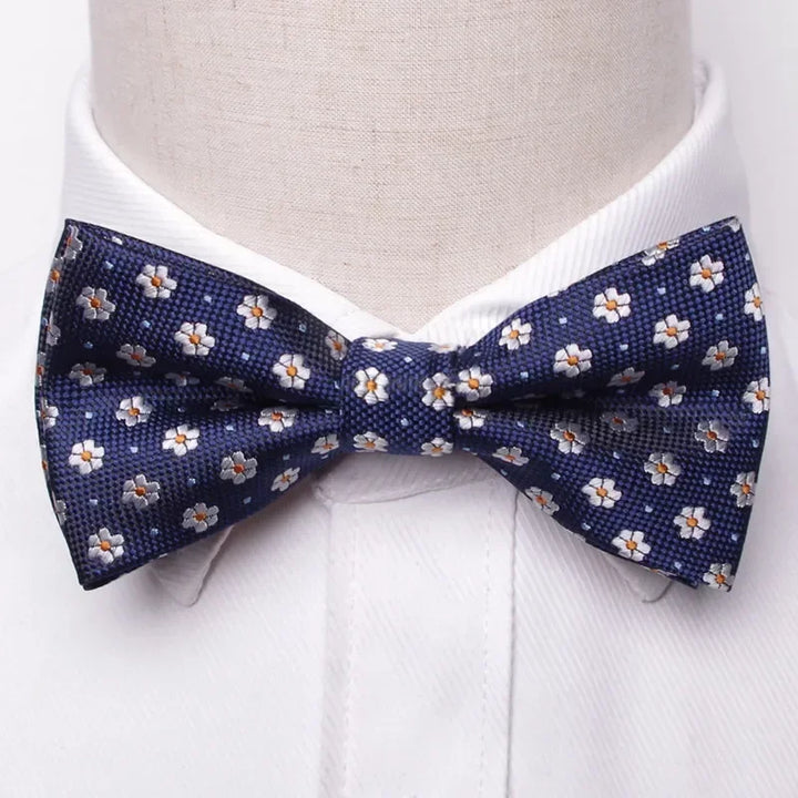 Men’s Classic Black Bow Tie – Formal Polyester Woven Pattern