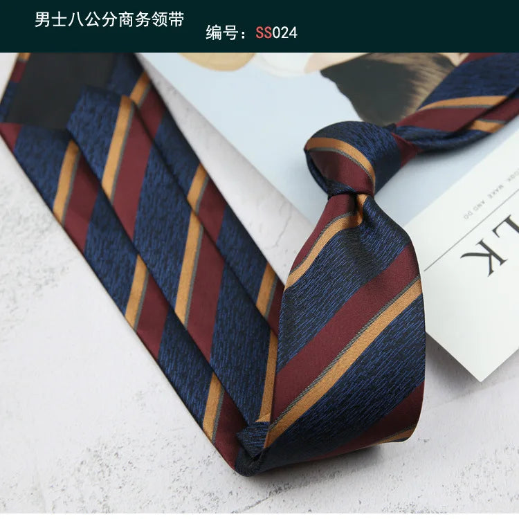 Tie Gravatas Fashion Wholesale Woven 8 cm Striped Necktie Wedding Accessories Blue Man Dot Fit Group Party Office Neck Ties