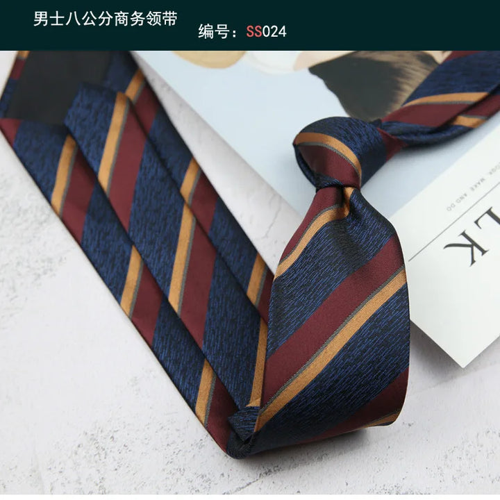 Tie Gravatas Fashion Wholesale Woven 8 cm Striped Necktie Wedding Accessories Blue Man Dot Fit Group Party Office Neck Ties