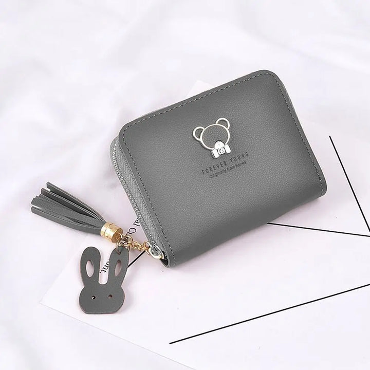 Panda Zipper Wallet – PU Leather Coin Purse with Tassel & Card Holder for Women