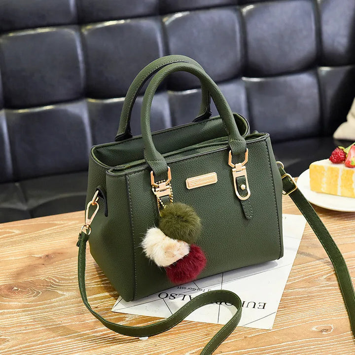 Women's Handbag PU Comfortable Fabric Hardware Buckle Large Capacity Simplicity Single Shoulder Crossbody Bag for Female