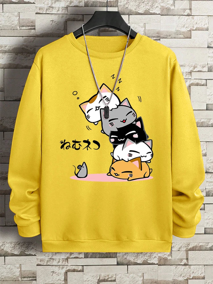 Stacked Cats Vintage Hoodie