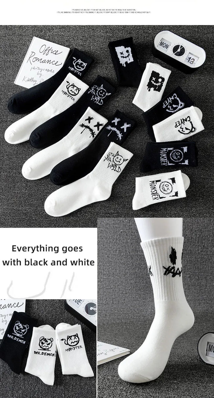 10 Pairs Men’s Sports Socks – Breathable, Casual, Ghost Face Style.