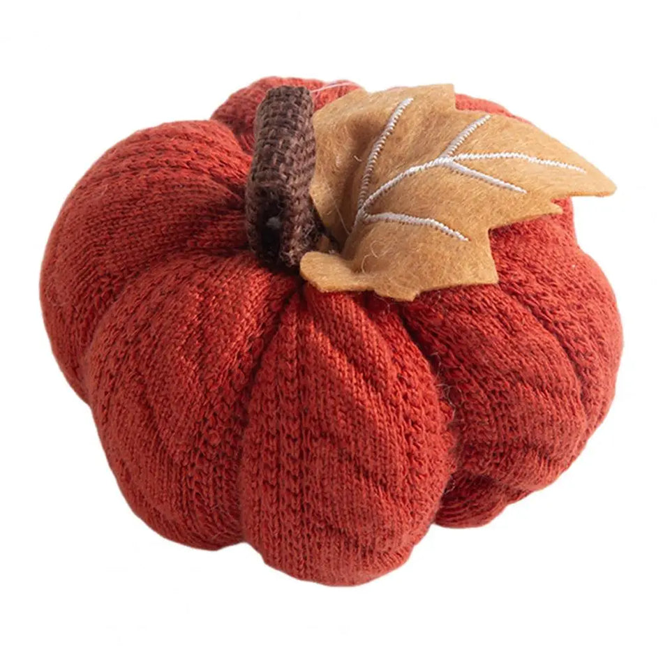 Fall Tabletop Decoration Fall Farmhouse Display Set of 3 Mini Knit Pumpkins for Thanksgiving Table Decor Realistic Faux Fall