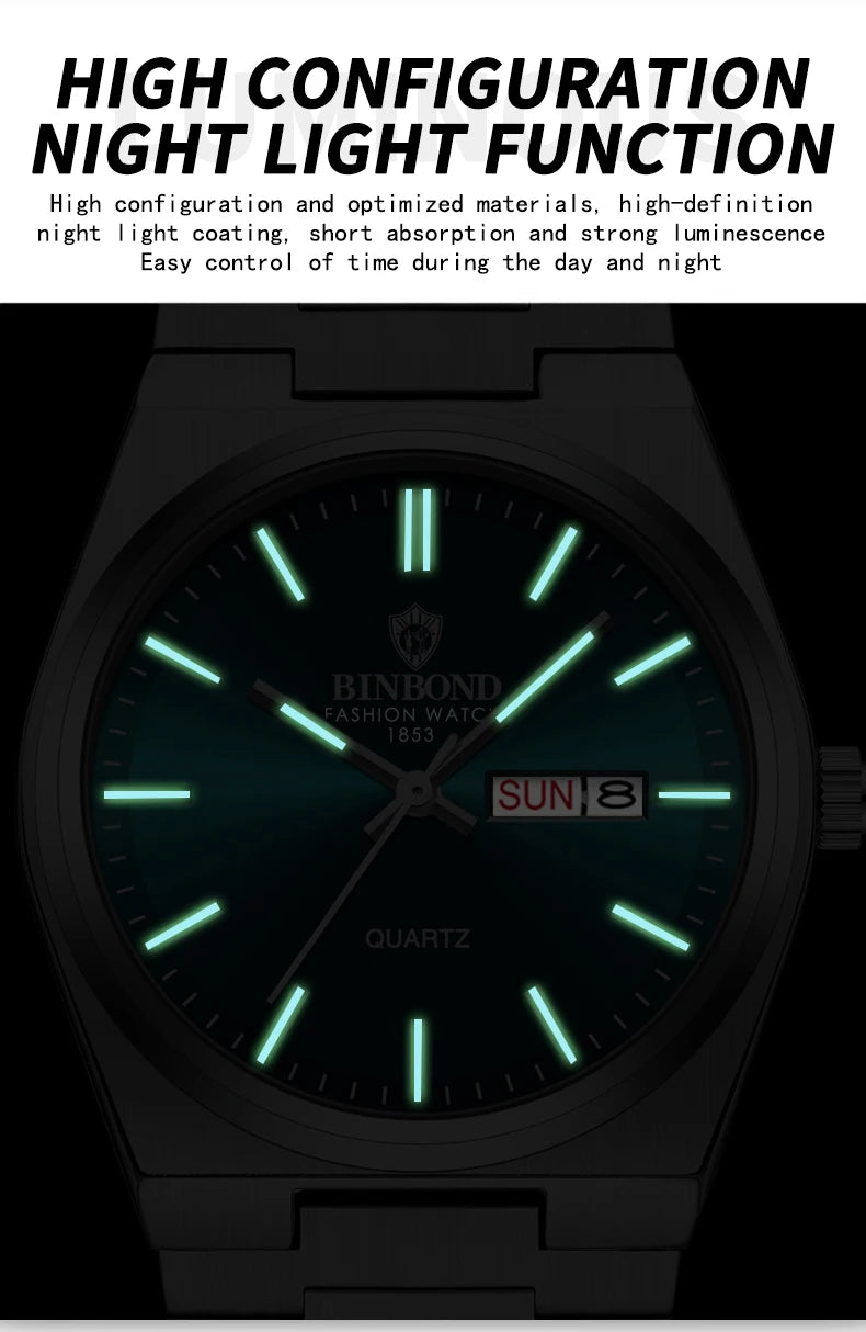 BINBOND Men's Business Quartz Watch