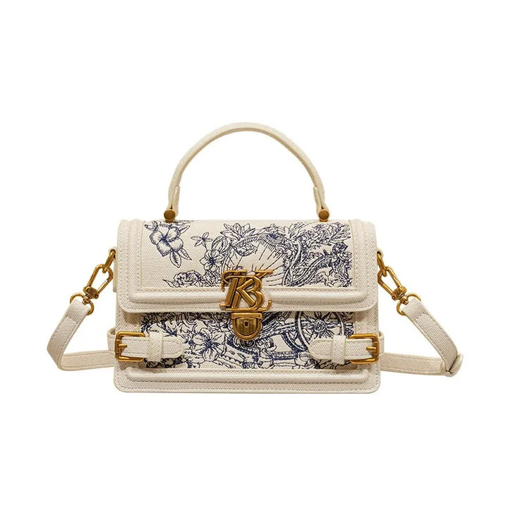 Women's handbag, handbag, women's 2024 new high-end texture summer designer single shoulder crossbody embroidered square bag