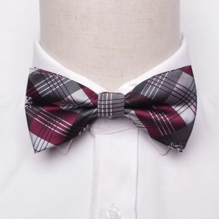 Men’s Classic Black Bow Tie – Formal Polyester Woven Pattern