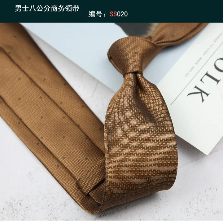 Tie Gravatas Fashion Wholesale Woven 8 cm Striped Necktie Wedding Accessories Blue Man Dot Fit Group Party Office Neck Ties
