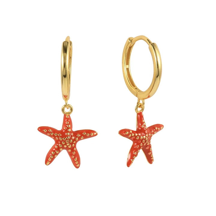 ZirconBloom™ – CANNER 18K Gold Plated Drop Earrings with Star Design