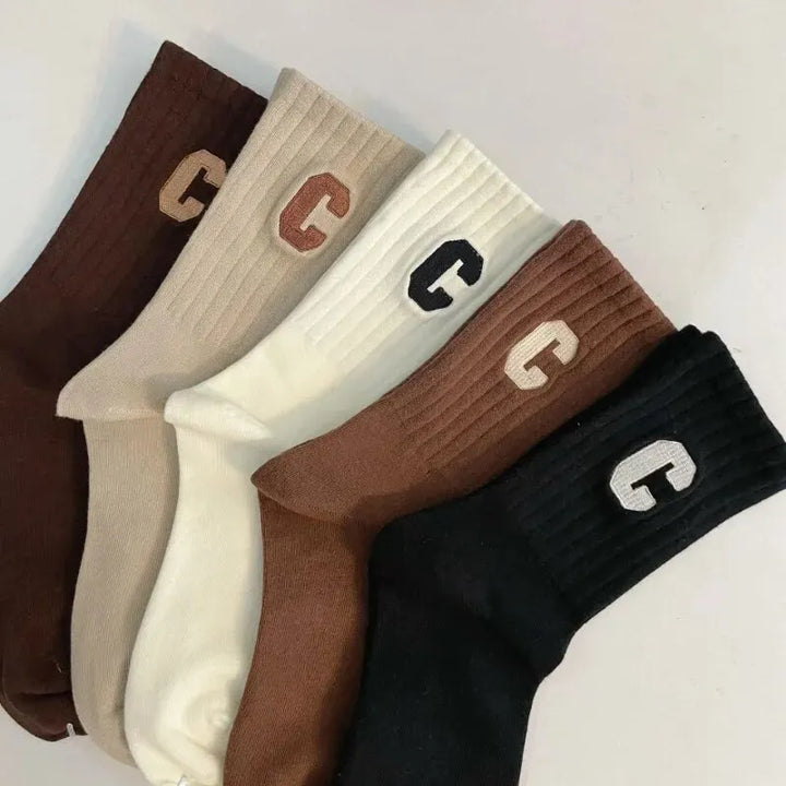 Women’s C-Print Socks – Set of 5.