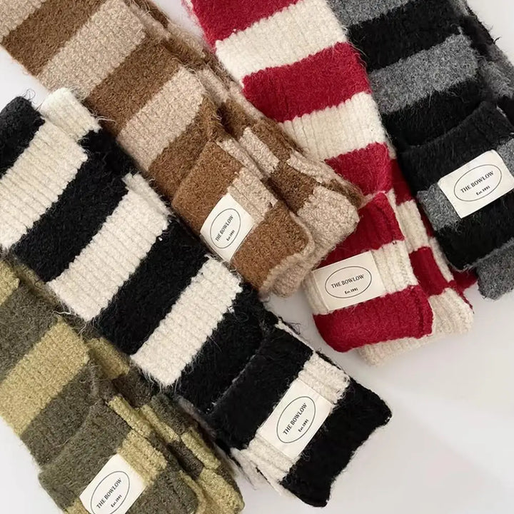Gothic Striped Shawl – Y2K Winter Scarf for Women