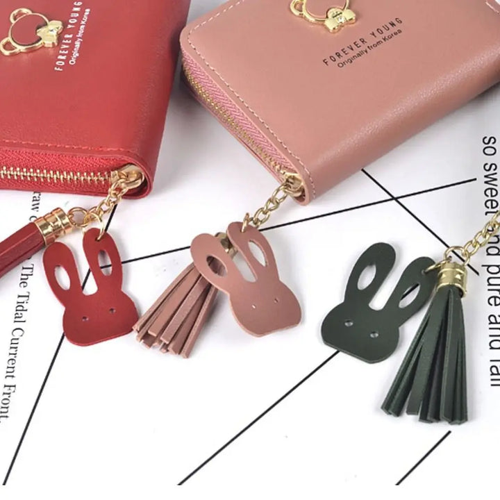 Panda Zipper Wallet – PU Leather Coin Purse with Tassel & Card Holder for Women