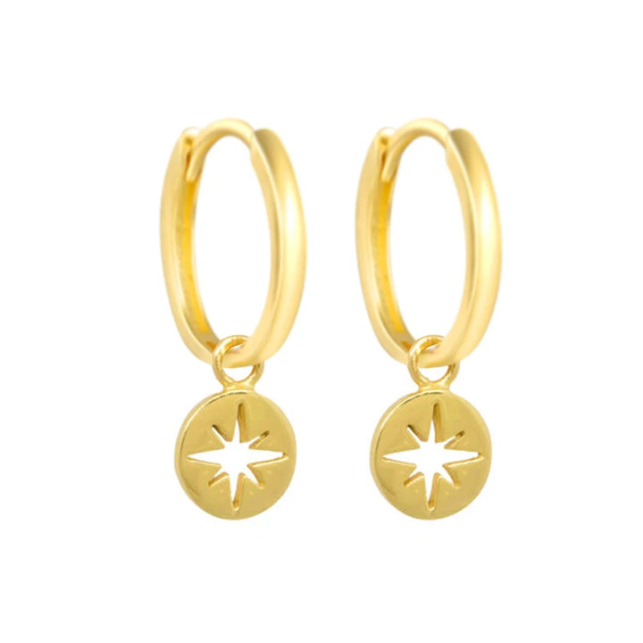 ZirconBloom™ – CANNER 18K Gold Plated Drop Earrings with Star Design
