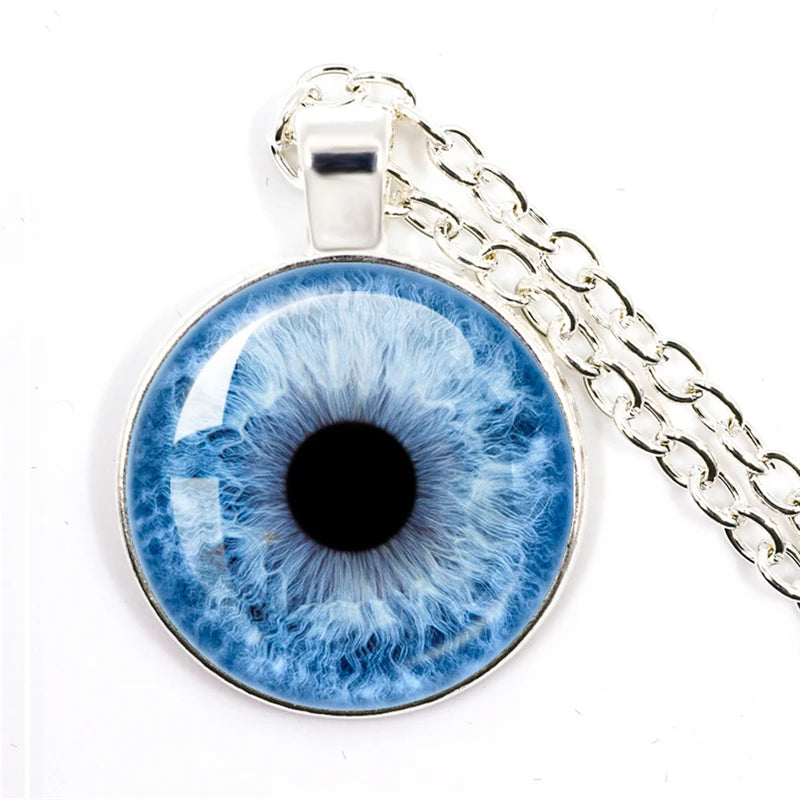 Colorful Evil Eye Pendant Necklace – Dragon, Cat, Heart Designs (25mm)