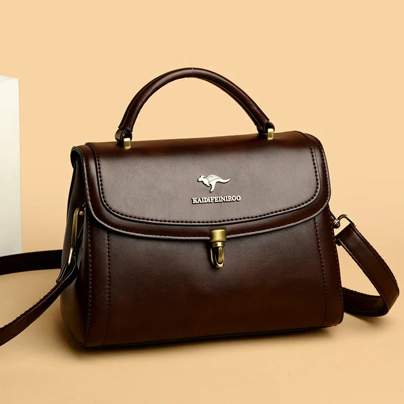 High Quality PU Leather Handbag Purse Women's Bag Solid Color Shoulder Crossbody Bags Lady Messenger Small Tote for Women Girls