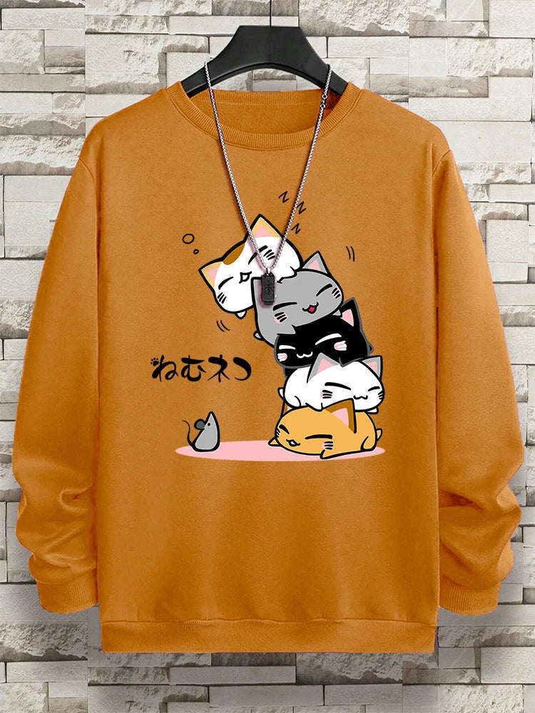 Stacked Cats Vintage Hoodie
