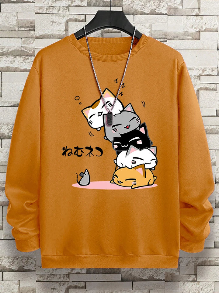 Stacked Cats Vintage Hoodie