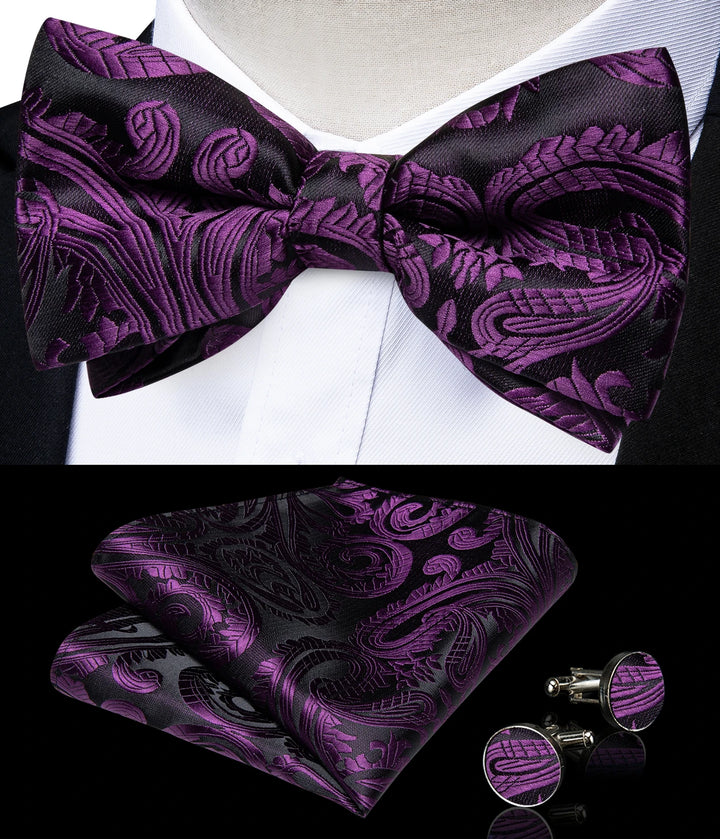 Men’s Pre-tied Bow Tie Set – Wedding & Groom Accessories