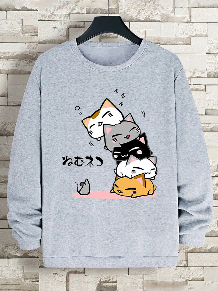 Stacked Cats Vintage Hoodie