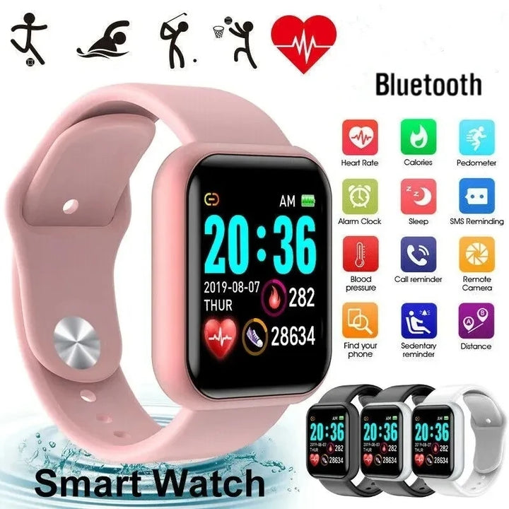 Bluetooth Smartwatch – Digital Fitness & Sleep Monitor for Men & Women