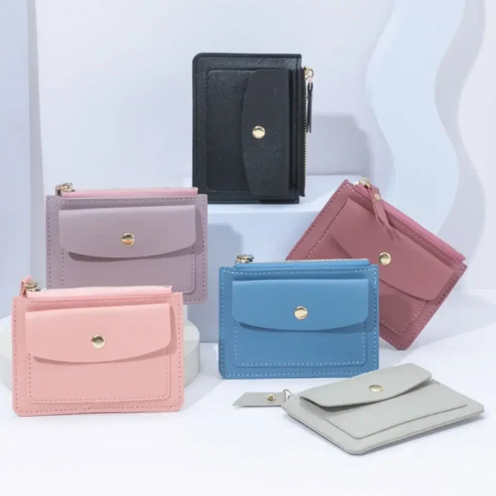 PU Leather Women’s Wallet – Multi-Card Coin Purse with Zipper