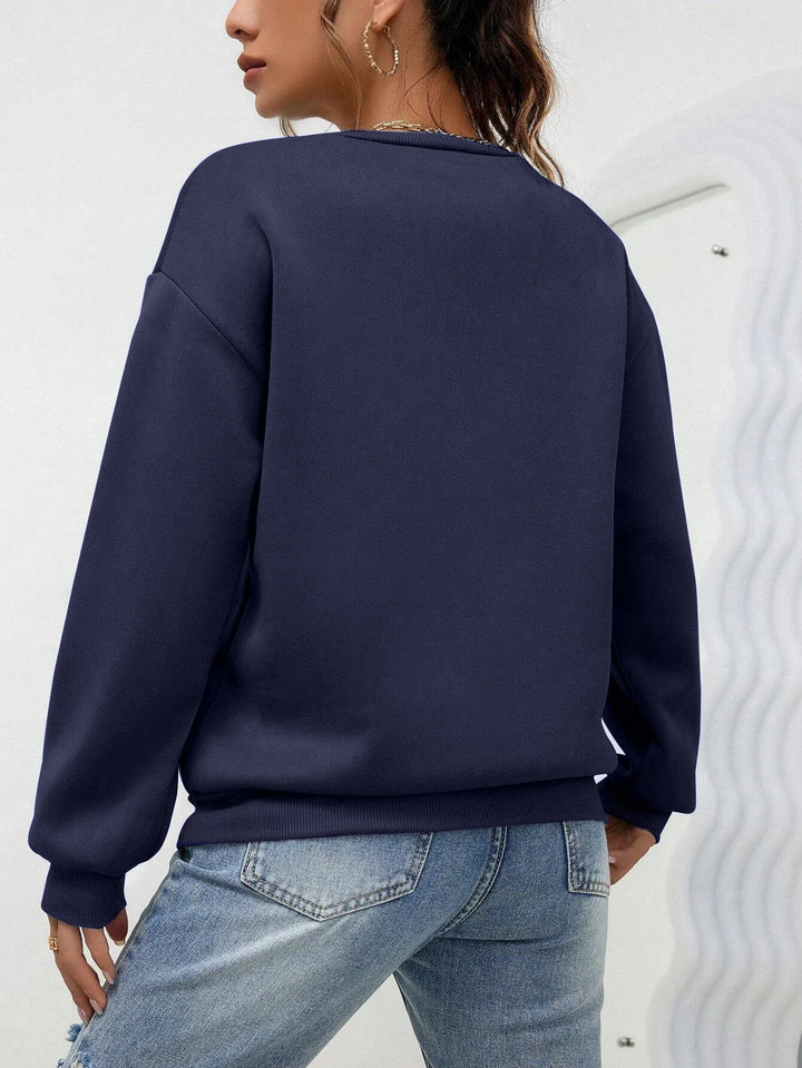 Heart Print Casual Sweatshirt