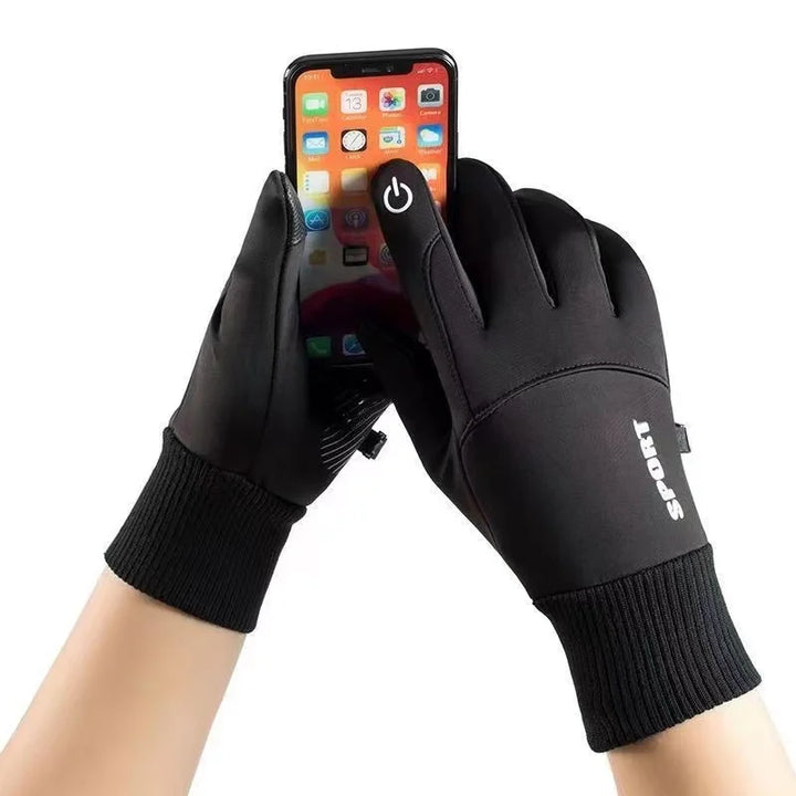 Warm gloves for men's autumn and winter household plus fleece switch anti-slip windproof waterproof driving and riding cold-proo