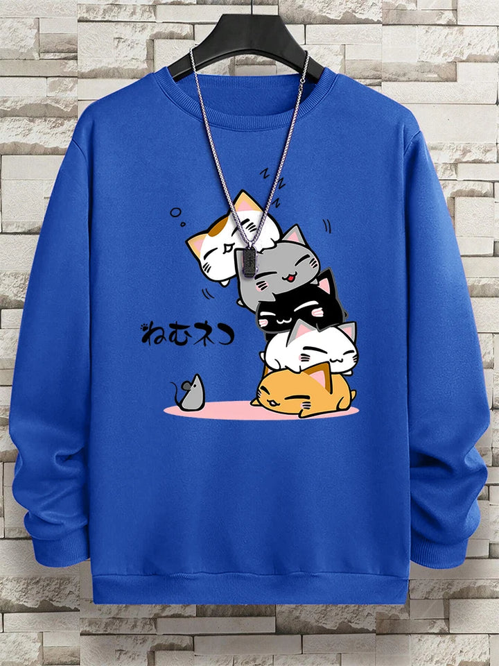 Stacked Cats Vintage Hoodie