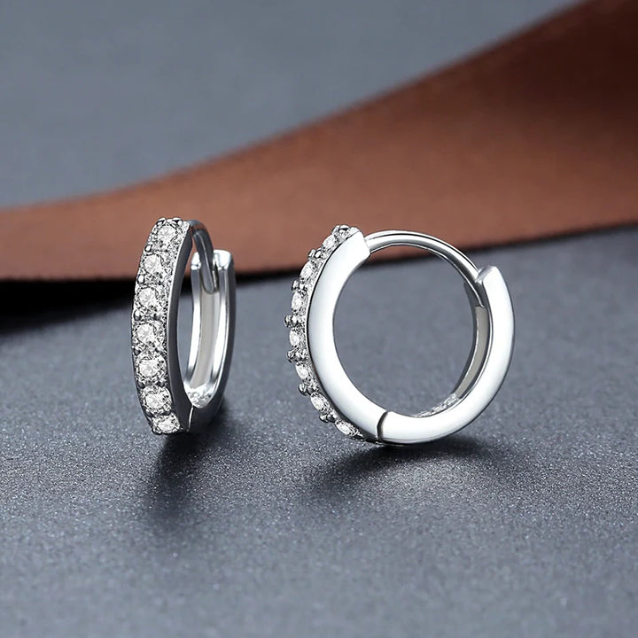 LuxeCircle™ – Real Silver Crystal Earrings for Weddings & Engagements