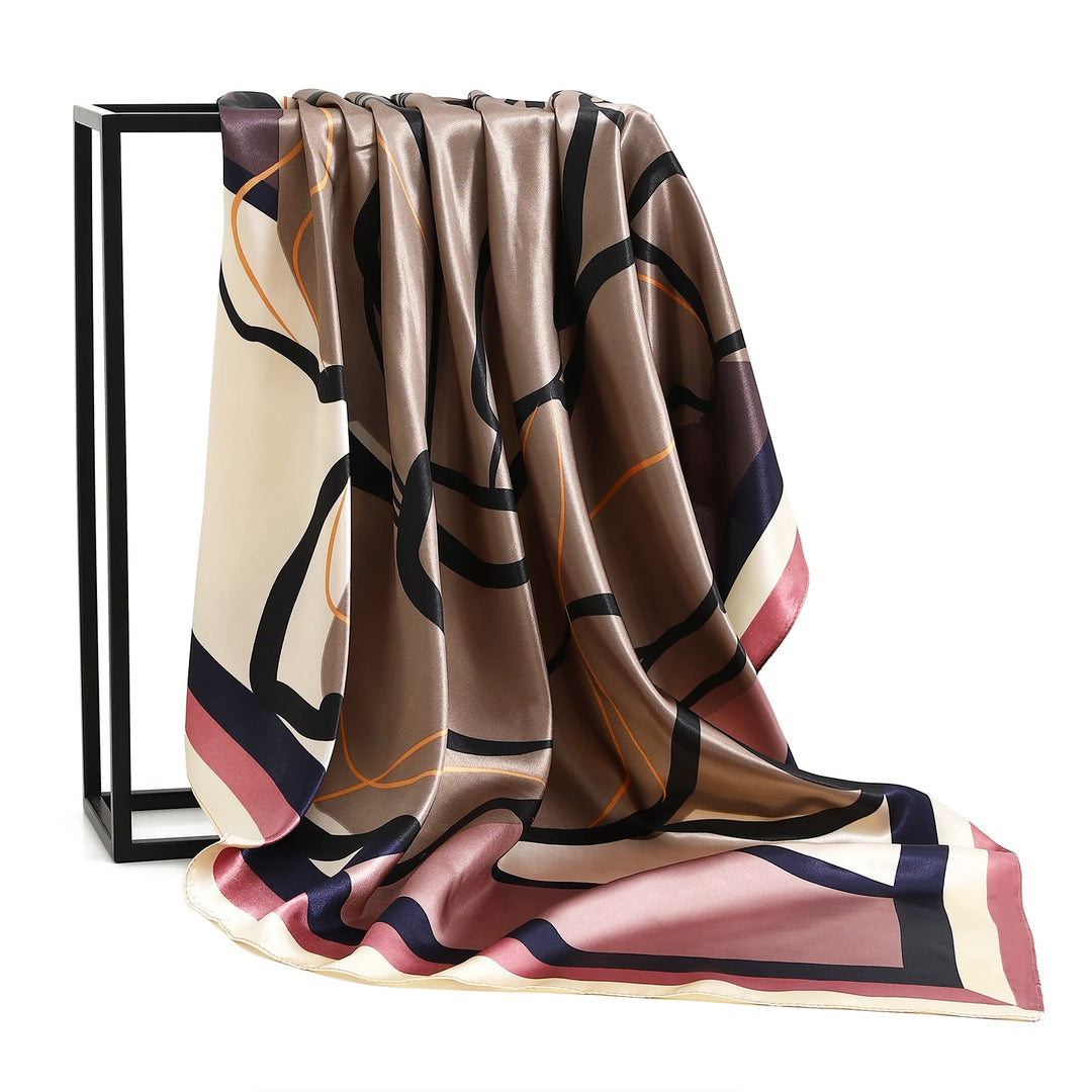 90×90cm Twill Scarf – Printed Silk Bandana for Women & Office Looks