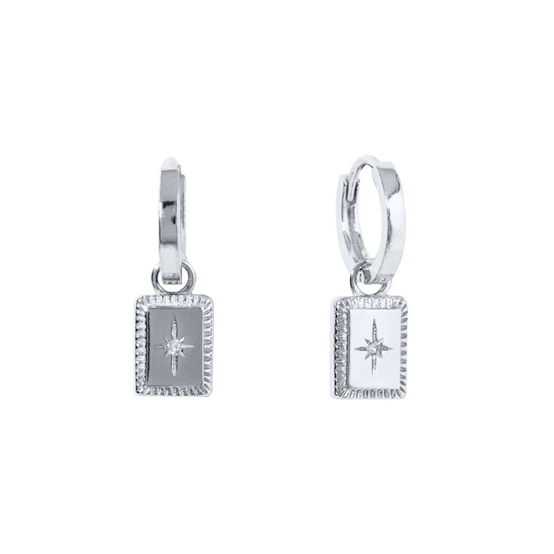 ZirconBloom™ – CANNER 18K Gold Plated Drop Earrings with Star Design