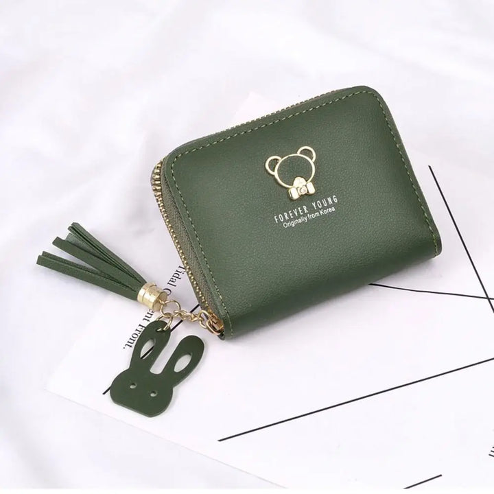 Panda Zipper Wallet – PU Leather Coin Purse with Tassel & Card Holder for Women