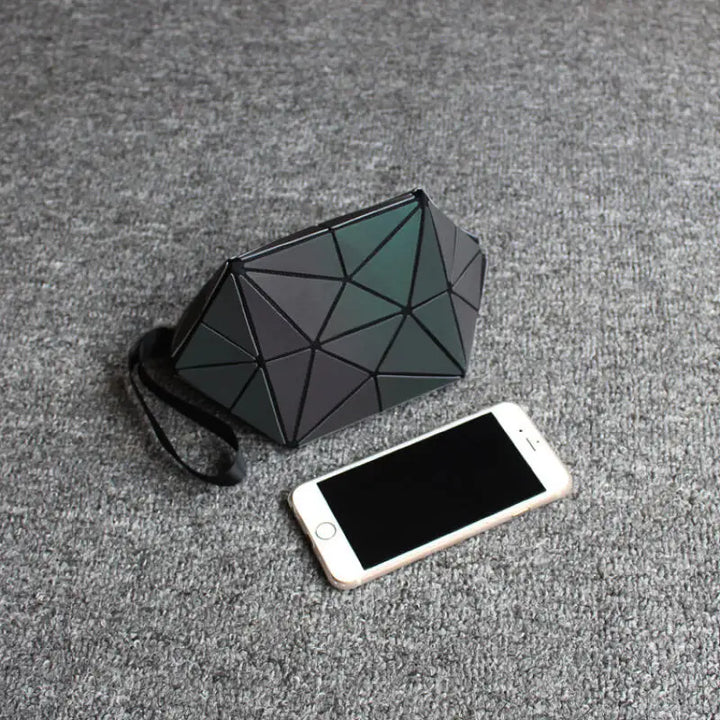Luminous Prism Clutch – Geometric Rhombic Wallet for Day & Night Style