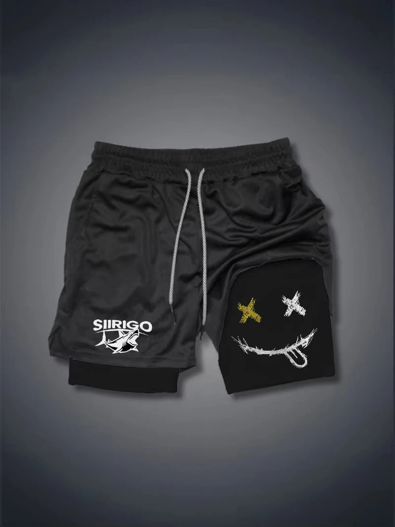 Men's Smiley 2-in-1 Sports Shorts