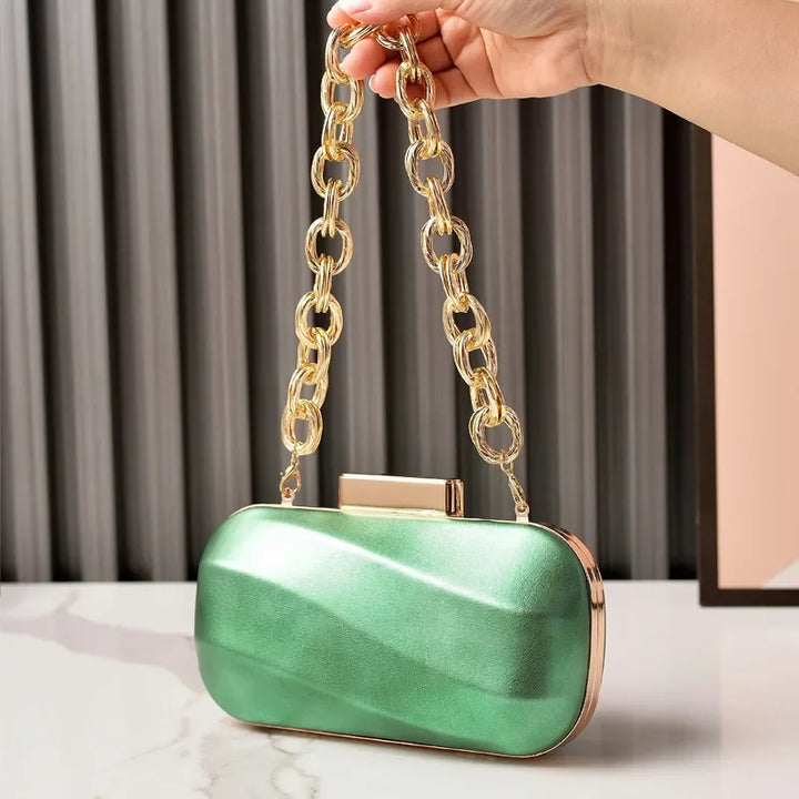 LuxeMetallic Evening Clutch – PU Leather Party Purse in Gold & Silver