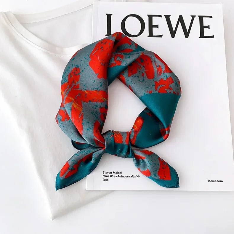 Mulberry Silk Square Scarf – Luxury Bandana & Headwrap for Women