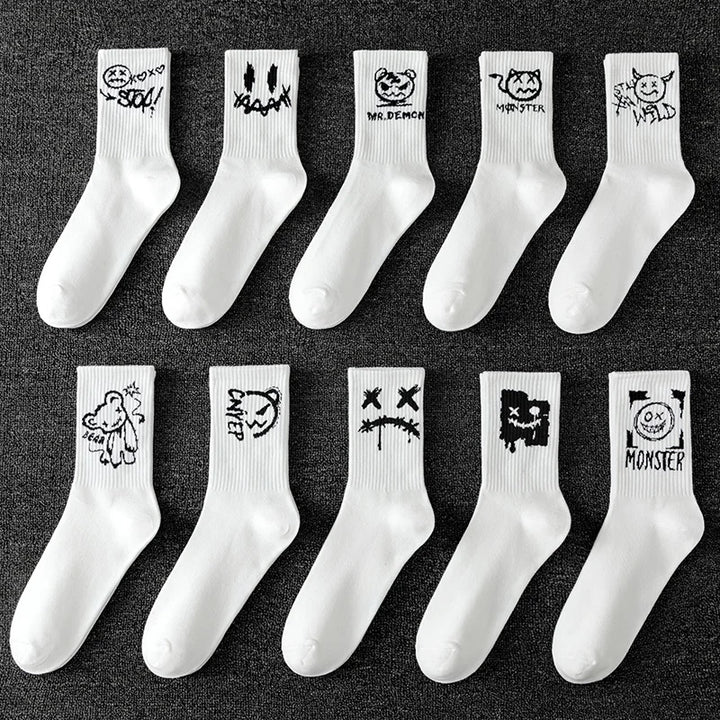 10 Pairs Men’s Sports Socks – Breathable, Casual, Ghost Face Style.