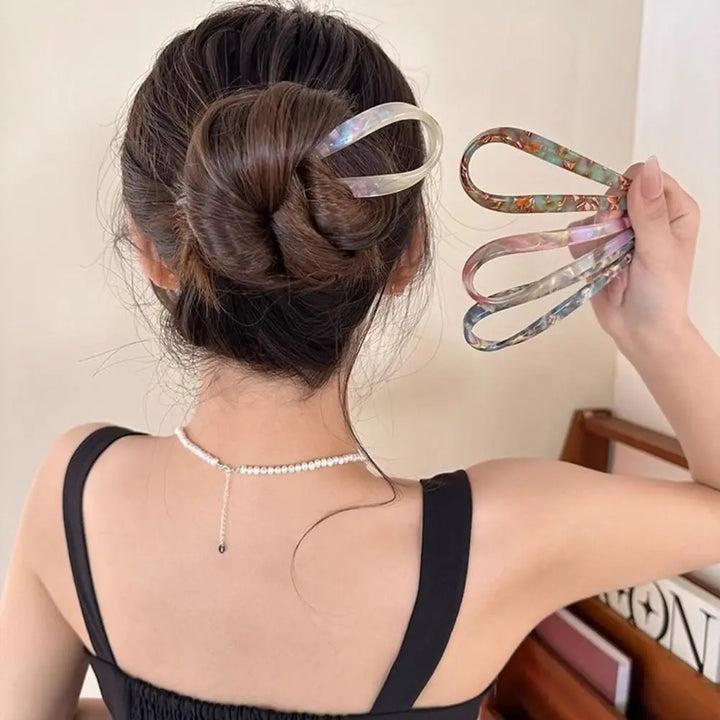Hairstyle Tool Hair Accessories Hair Fork U-Shaped Headbands Hair Sticks Acetate Headwear Hairpin for Women/Girls