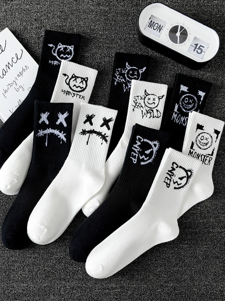 10 Pairs Men’s Sports Socks – Breathable, Casual, Ghost Face Style.