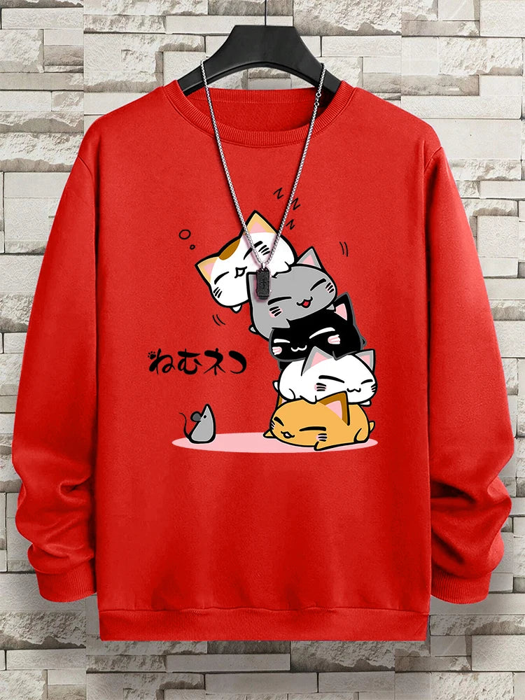 Stacked Cats Vintage Hoodie